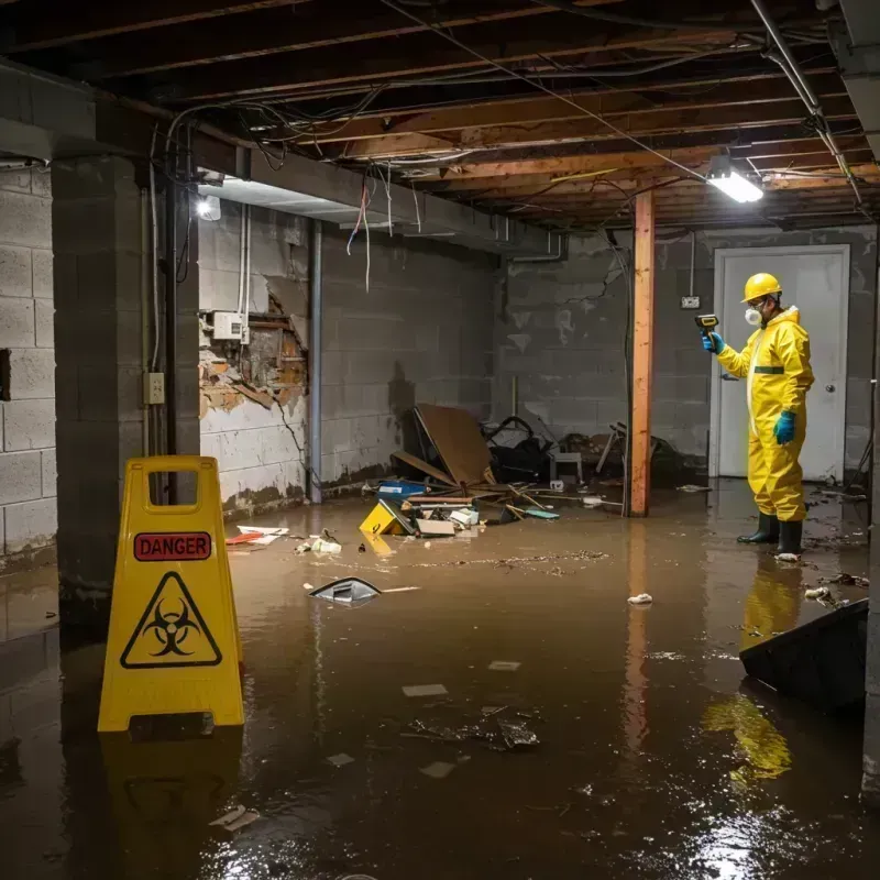 Flooded Basement Electrical Hazard in Washburn, IL Property